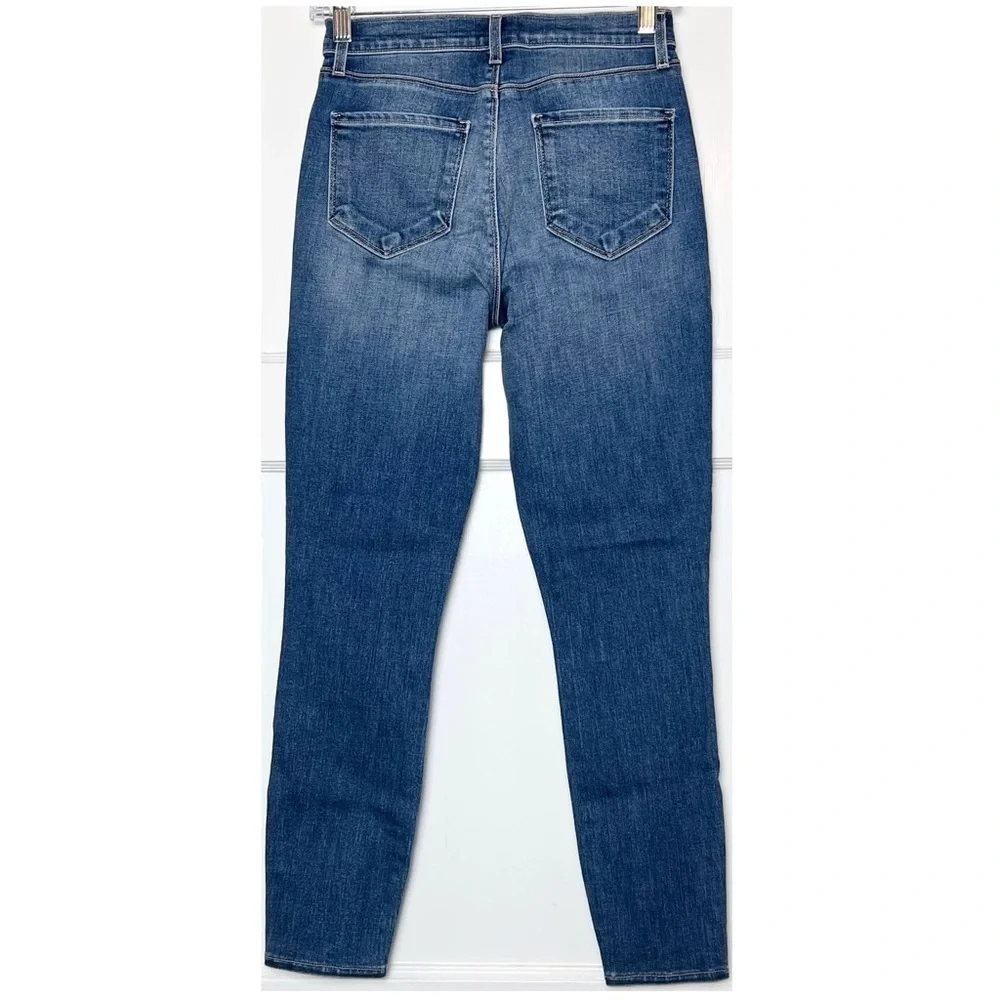 NEW L’AGENCE Margot High Waist Distressed Ankle Cropped Slimming Skinny‎ Jean 25